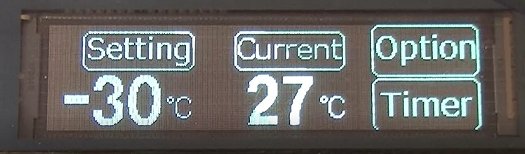 Normal screen, temperature display.